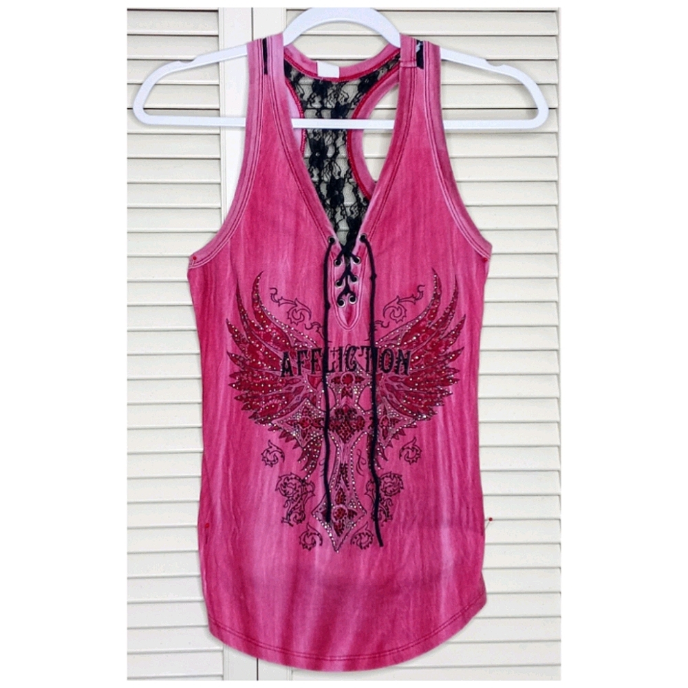 Affliction Sleeveless Top--Lace Back